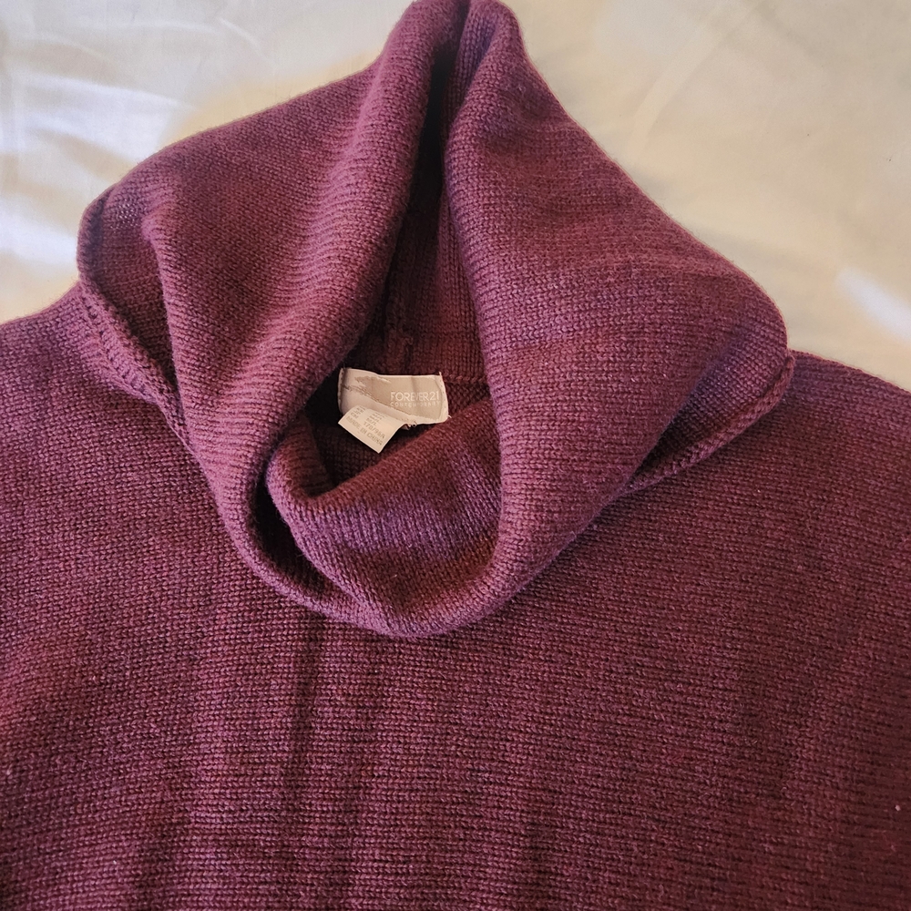 Forever 21 Maroon Cowl Neck Sweater